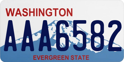 WA license plate AAA6582