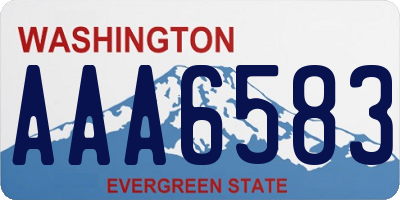 WA license plate AAA6583