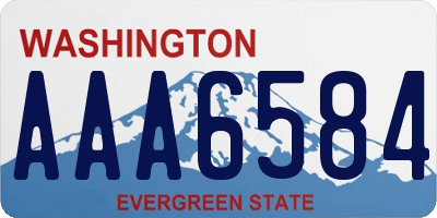 WA license plate AAA6584