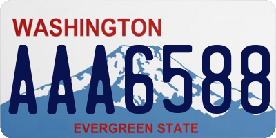 WA license plate AAA6588