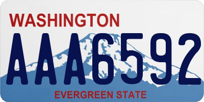 WA license plate AAA6592