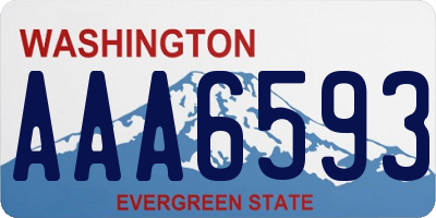 WA license plate AAA6593