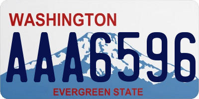 WA license plate AAA6596