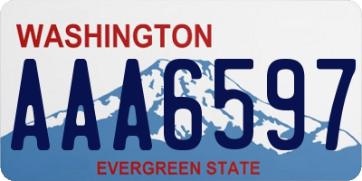 WA license plate AAA6597