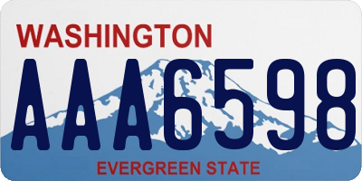 WA license plate AAA6598