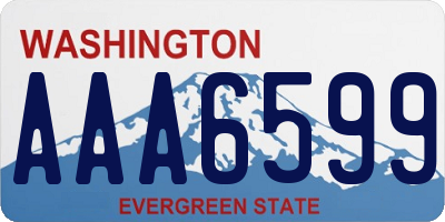 WA license plate AAA6599