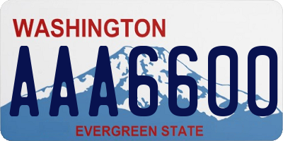 WA license plate AAA6600