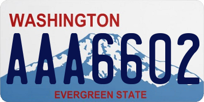 WA license plate AAA6602