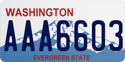 WA license plate AAA6603