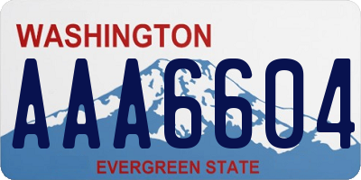 WA license plate AAA6604