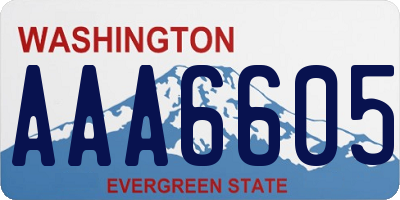 WA license plate AAA6605