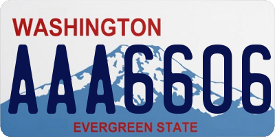 WA license plate AAA6606