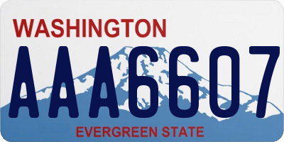 WA license plate AAA6607