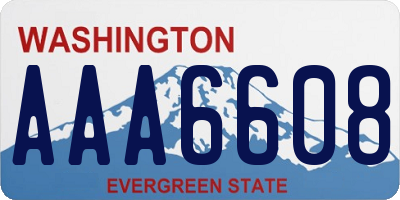 WA license plate AAA6608