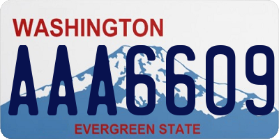 WA license plate AAA6609