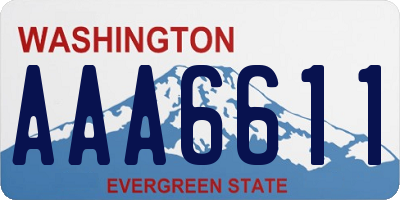 WA license plate AAA6611