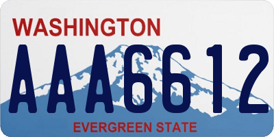 WA license plate AAA6612