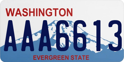 WA license plate AAA6613