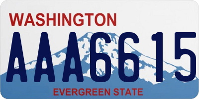 WA license plate AAA6615