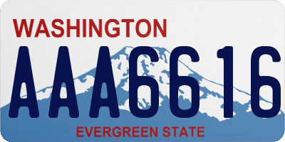 WA license plate AAA6616