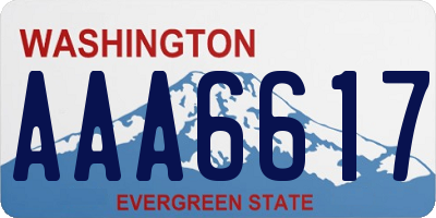 WA license plate AAA6617