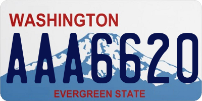WA license plate AAA6620