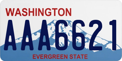 WA license plate AAA6621