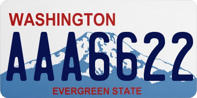 WA license plate AAA6622