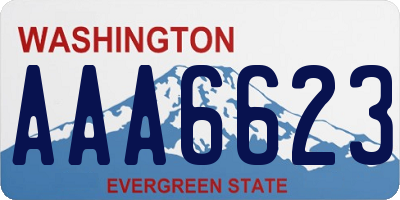 WA license plate AAA6623