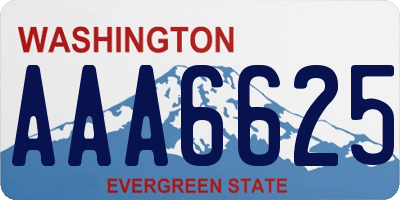 WA license plate AAA6625