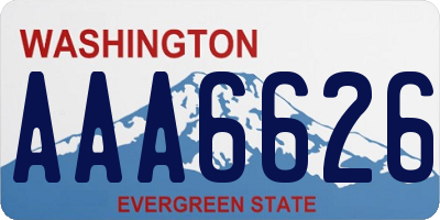 WA license plate AAA6626