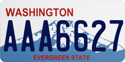 WA license plate AAA6627