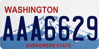 WA license plate AAA6629