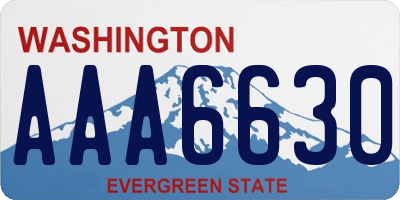 WA license plate AAA6630