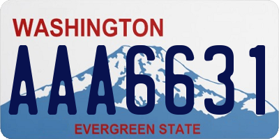 WA license plate AAA6631