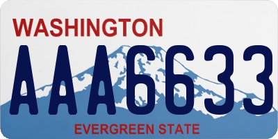 WA license plate AAA6633