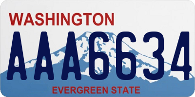 WA license plate AAA6634