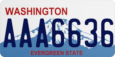 WA license plate AAA6636