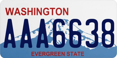 WA license plate AAA6638