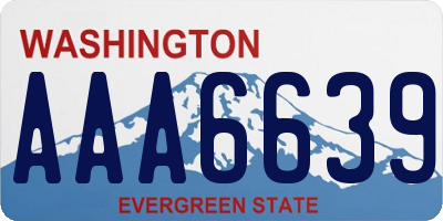 WA license plate AAA6639