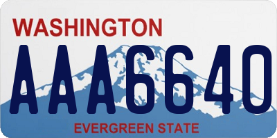 WA license plate AAA6640