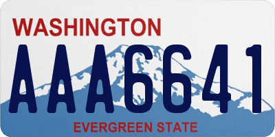 WA license plate AAA6641