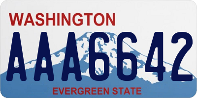 WA license plate AAA6642
