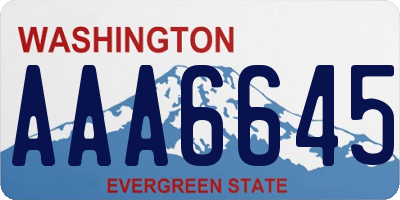 WA license plate AAA6645