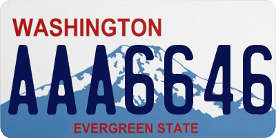 WA license plate AAA6646