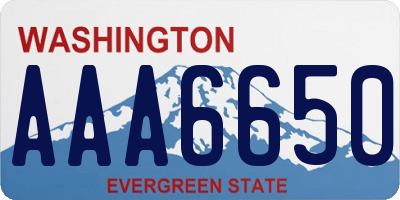 WA license plate AAA6650