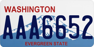 WA license plate AAA6652