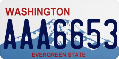 WA license plate AAA6653