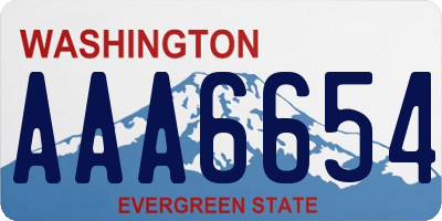 WA license plate AAA6654