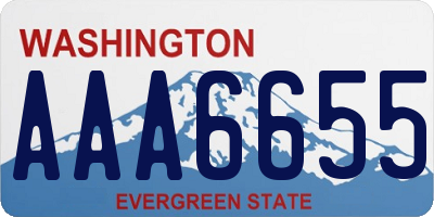 WA license plate AAA6655